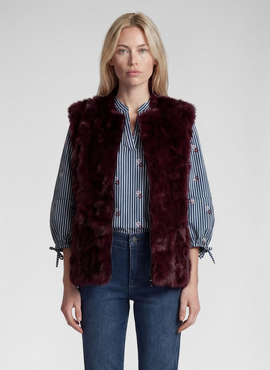 Rabe Burgundy Faux Fur Gilet