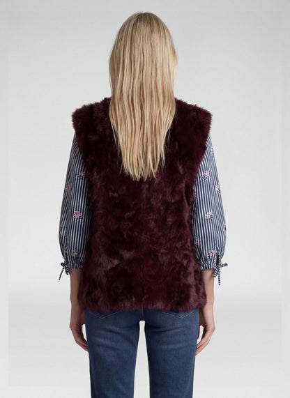 Rabe Burgundy Faux Fur Gilet