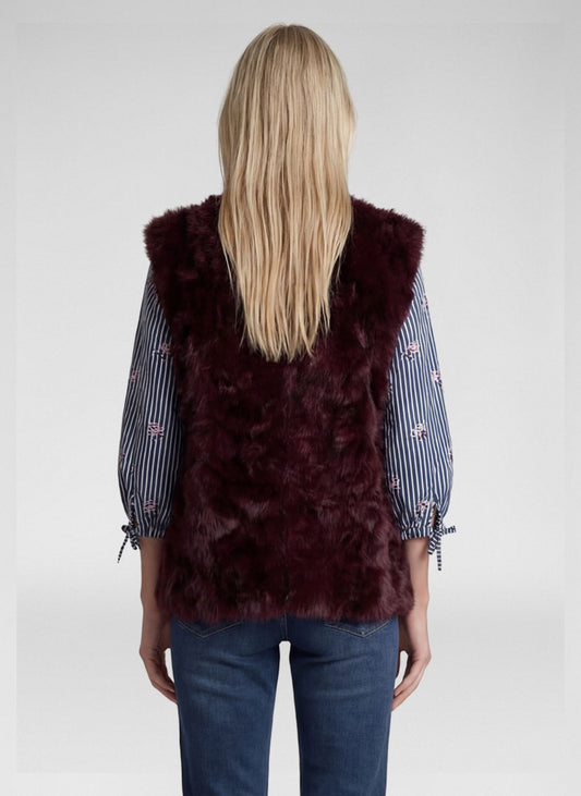Rabe Burgundy Faux Fur Gilet