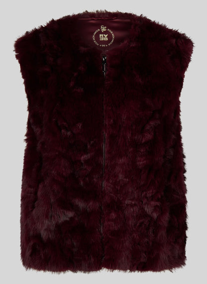 Rabe Burgundy Faux Fur Gilet