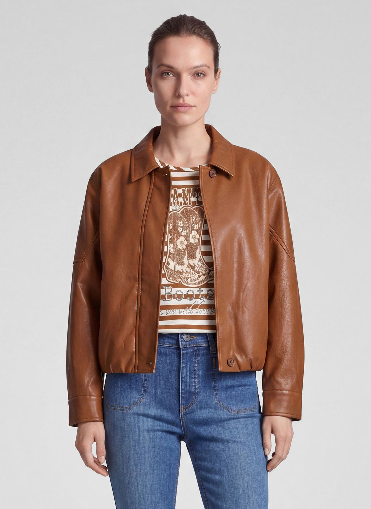 RABE Faux Leather Brown Jacket