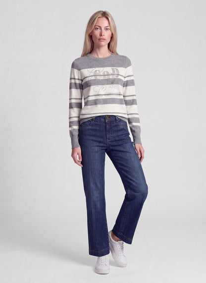 RABE Grey Striped Pullover