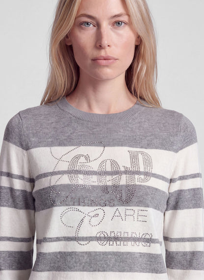RABE Grey Striped Pullover
