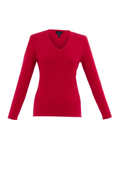 Marble Red Diamante Sweater