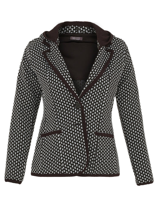 Geometric Print Hooded Jacket