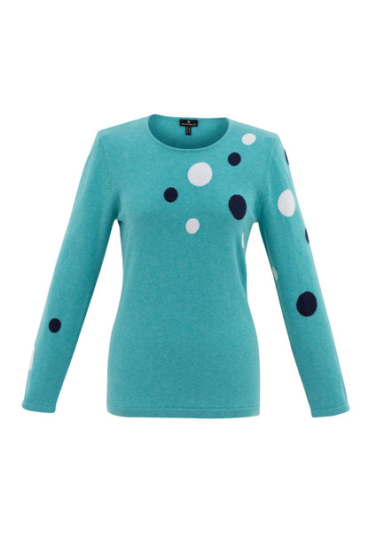 Marble Aqua Dot Print Sweater