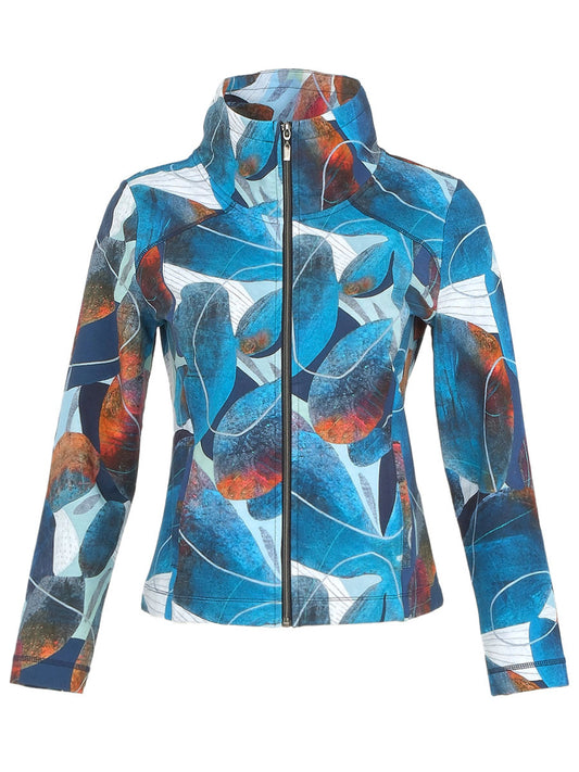 Blue Flora Print Jacket