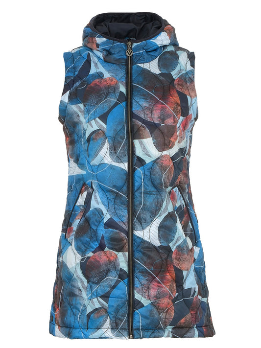 Blue Flora Print Gilet