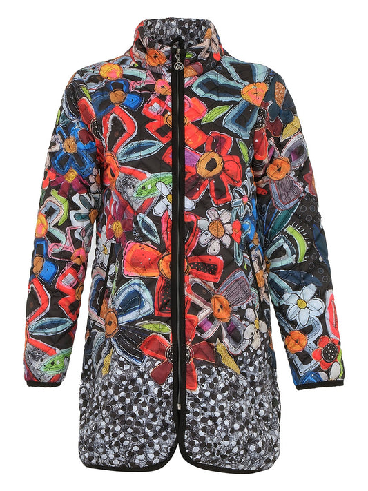 Arty Floral Quilted Coat