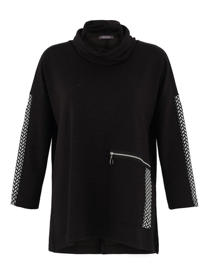 Dolcezza Black Turtleneck Sweater