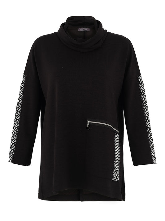Dolcezza Black Turtleneck Sweater