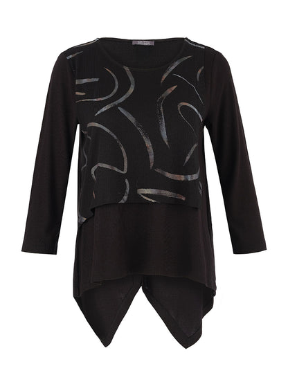 Dolcezza Black Asymmetric Top