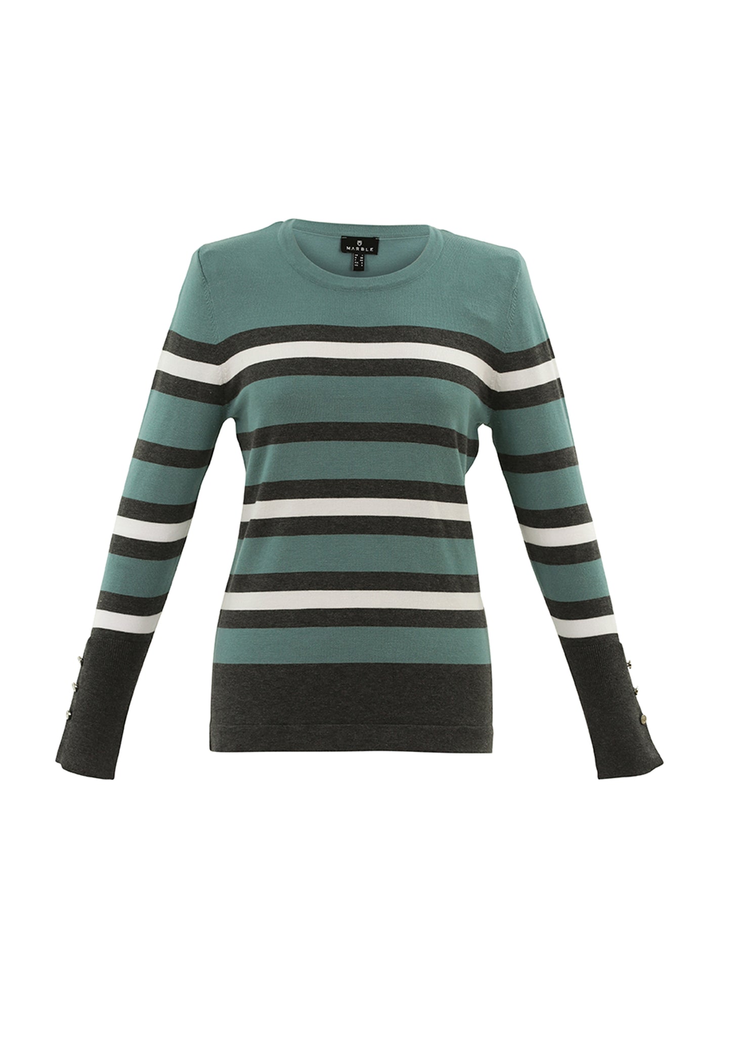 Marble Seafoam Striped Sweater