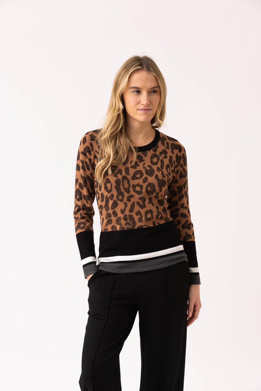 Marble Tobacco Printed Sweater