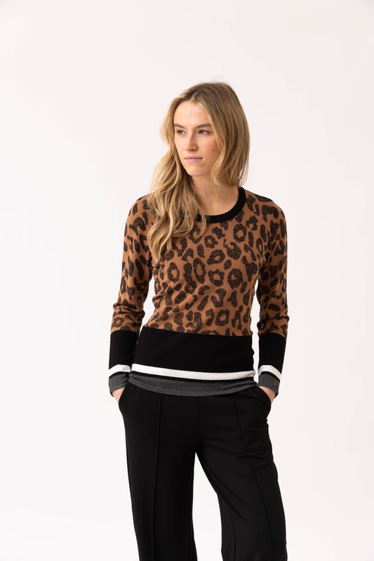 Marble Tobacco Printed Sweater