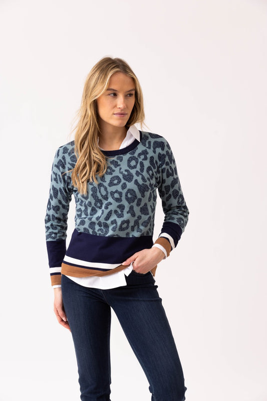 Marble Seafoam Printed Sweater
