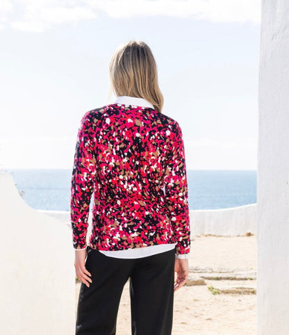 Marble Red Scatter Print Sweater