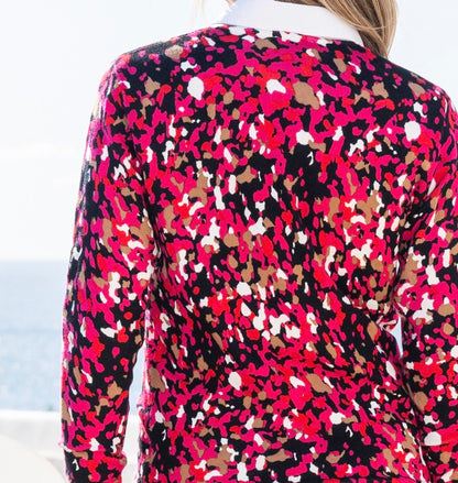 Marble Red Scatter Print Sweater