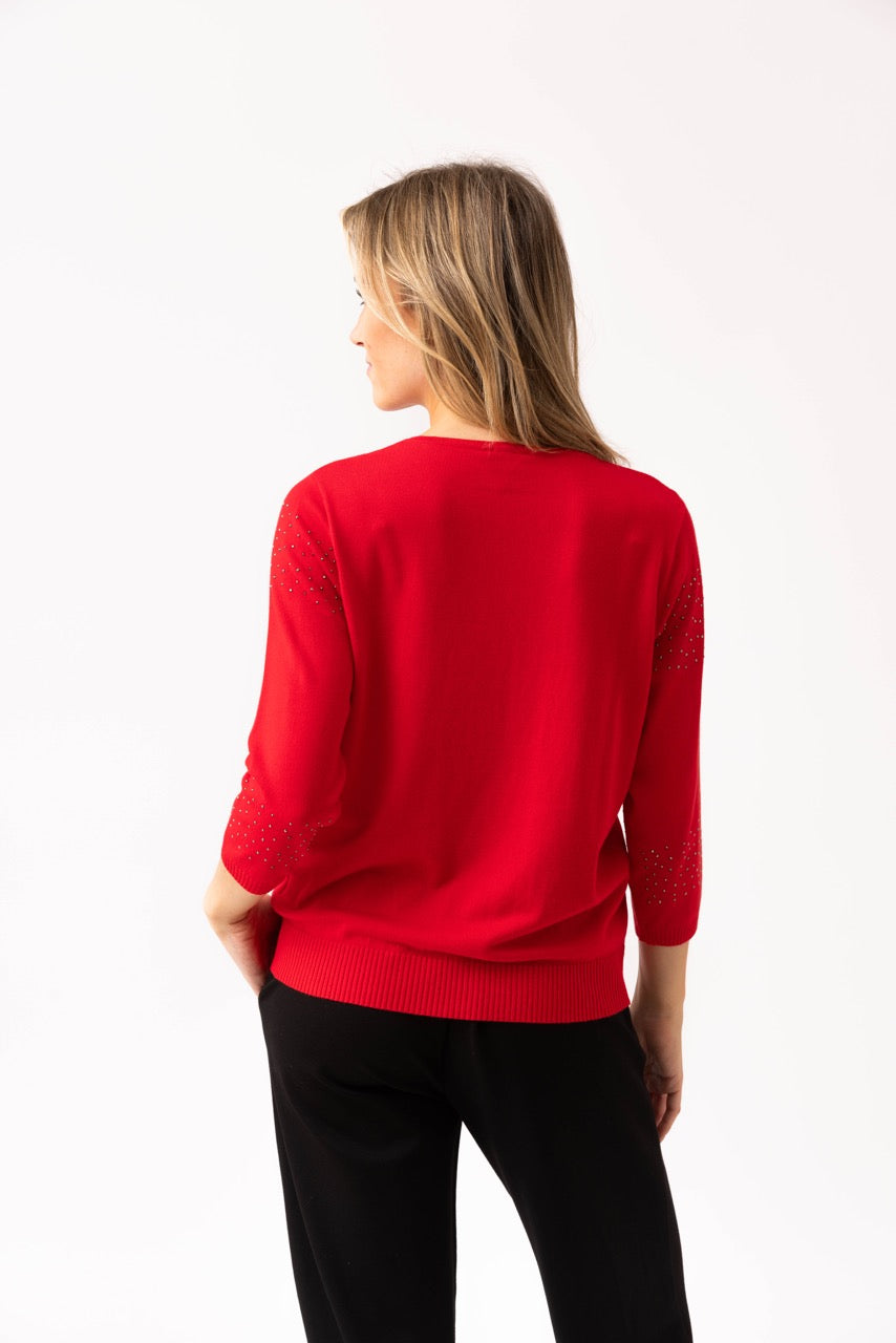 Marble Red Sparkle Sweater