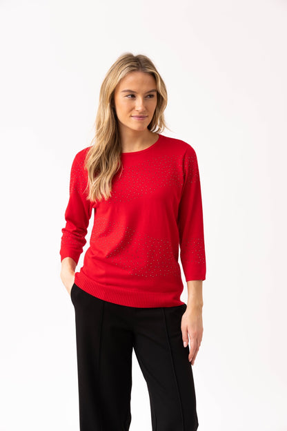 Marble Red Sparkle Sweater