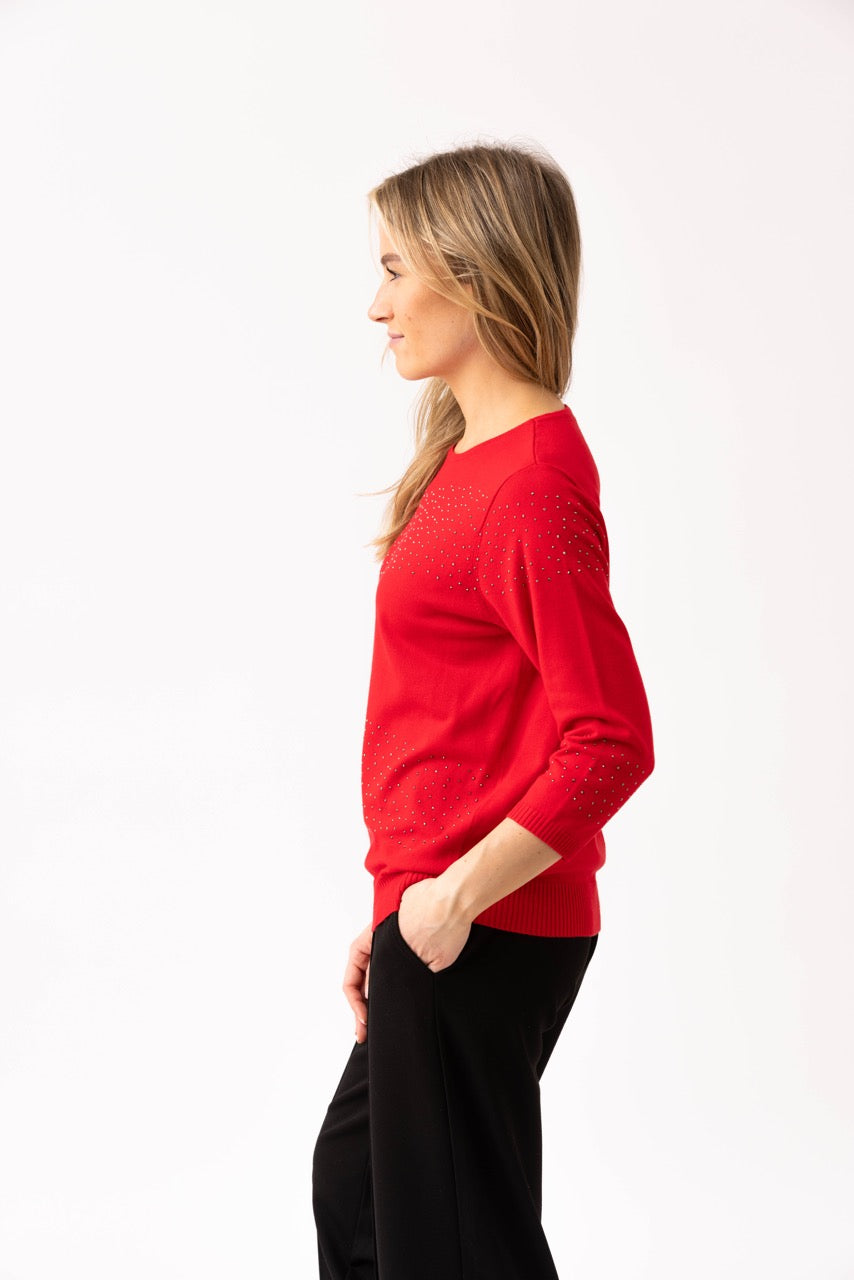 Marble Red Sparkle Sweater