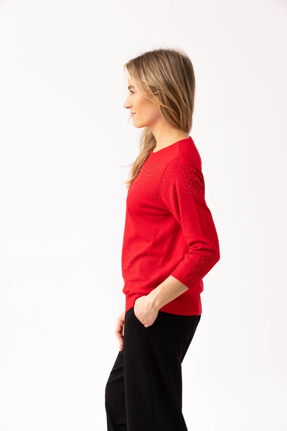 Marble Red Sparkle Sweater