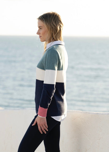 Marble Seafoam 3 Tone Colourblock Sweater