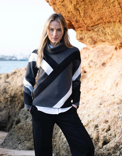 Marble Charcoal Abstract Sweater