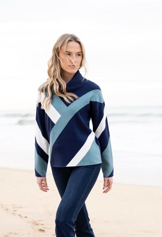 Marble Seafoam Abstract Sweater