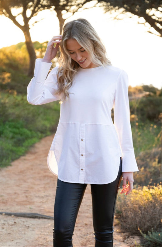 Marble White Blouse