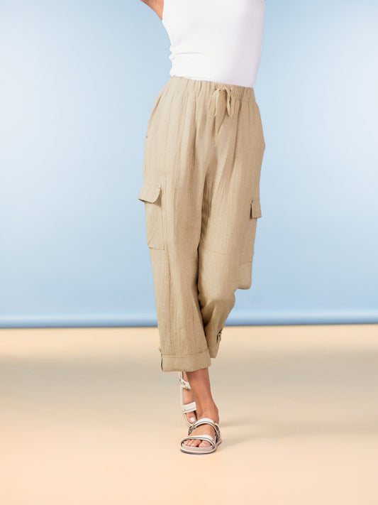 Sand Linen Mix Trousers