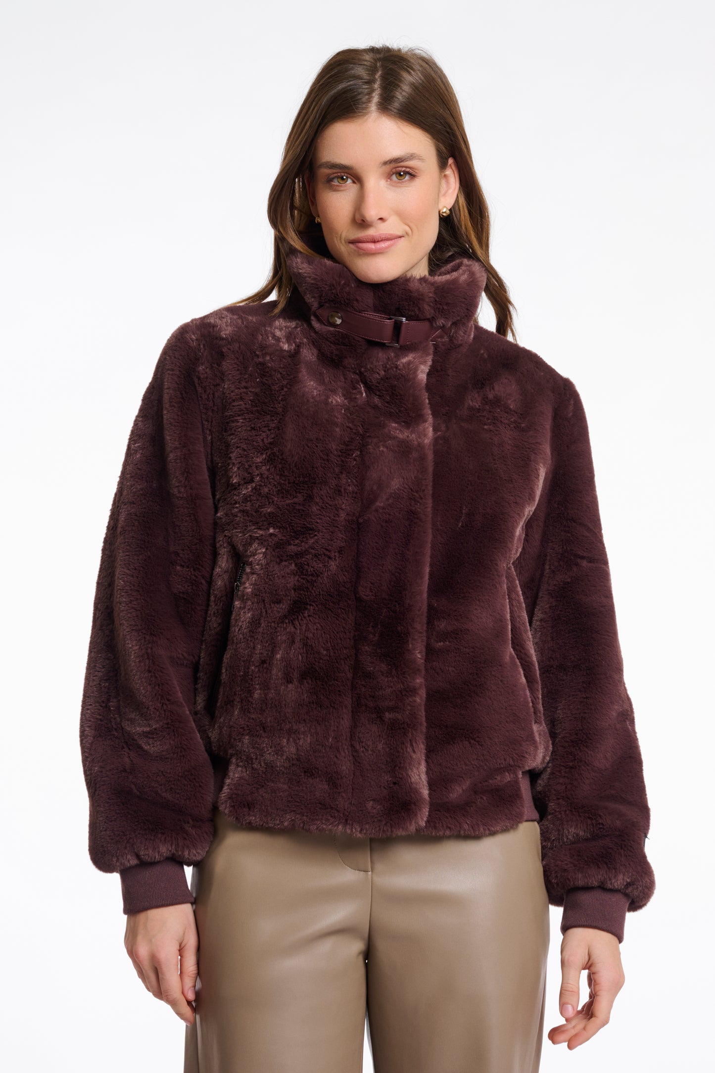 Plum Faux Fur Jacket