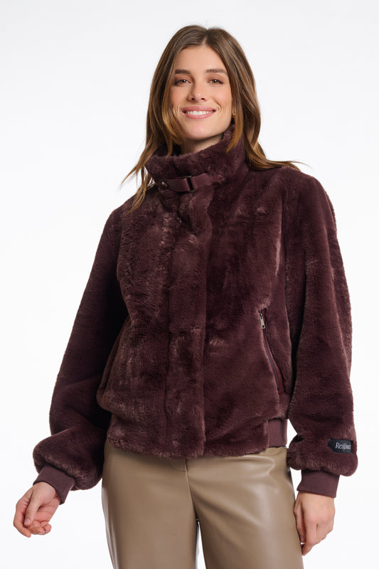 Plum Faux Fur Jacket