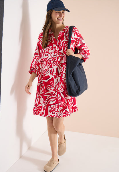 Cecil Red Print Dress