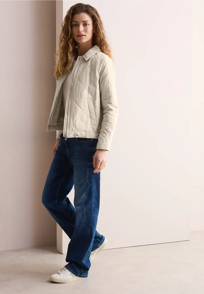 Cecil Pearl Beige Quilted Pattern Jacket