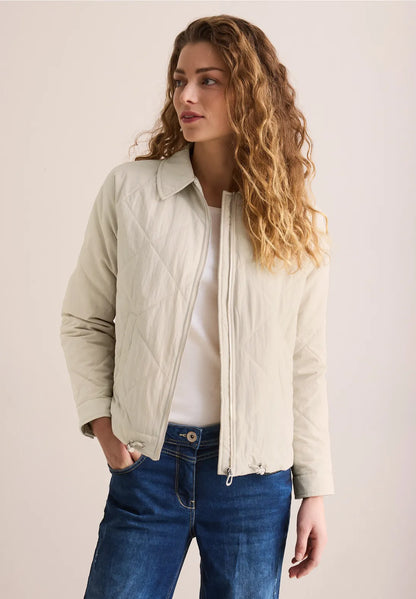 Cecil Pearl Beige Quilted Pattern Jacket
