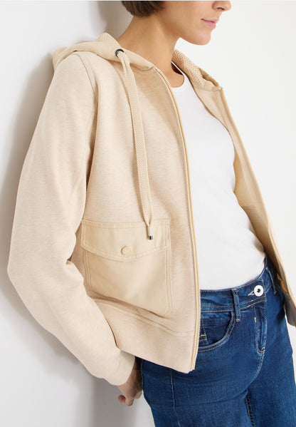 Cecil Beige Hooded Sweat Jacket