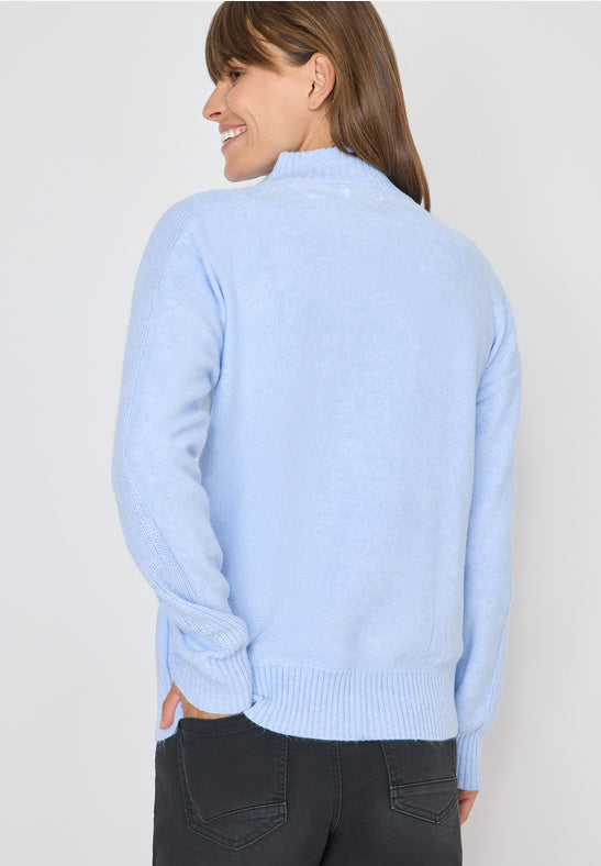 Cecil Light Blue Troyer Knit