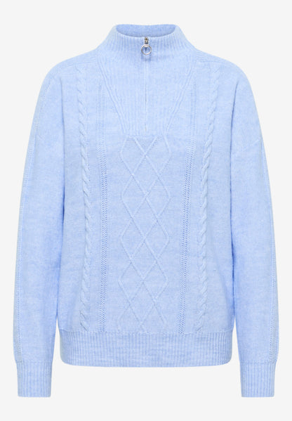 Cecil Light Blue Troyer Knit