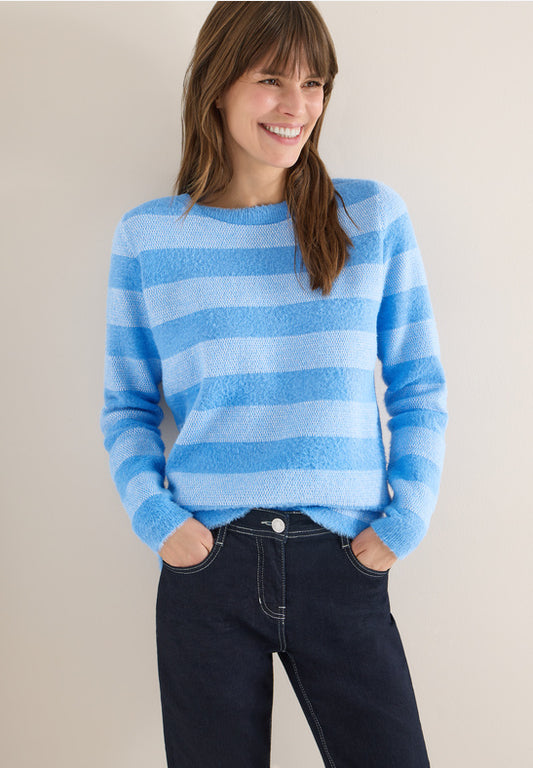 Cecil Striped Feather Yarn Sweater