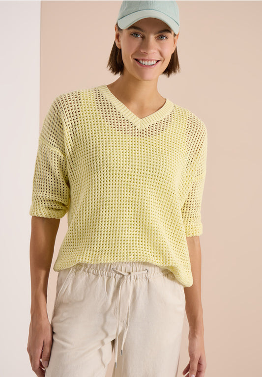 Cecil Lemon Crochet Sweater