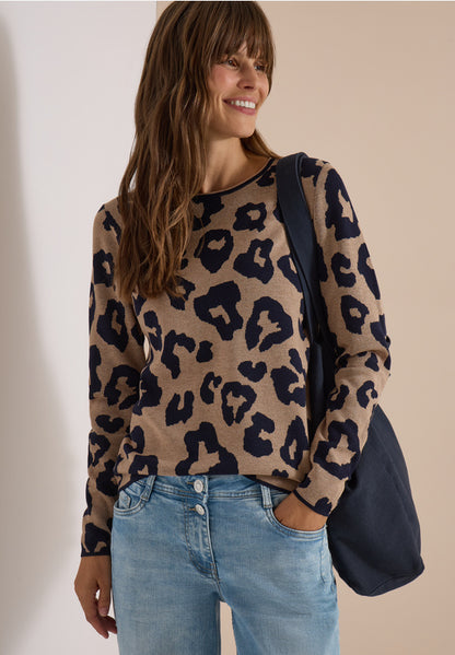 Cecil Mocha Leopard Print Pullover