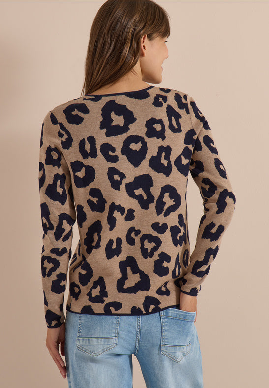 Cecil Mocha Leopard Print Pullover