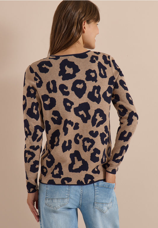 Cecil Mocha Leopard Print Pullover
