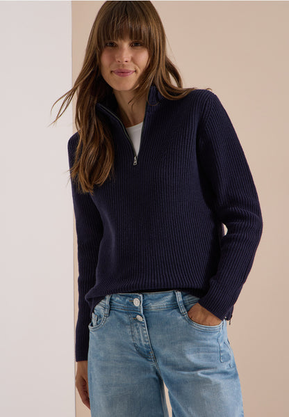 Cecil Navy Troyer Sweater