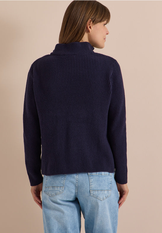 Cecil Navy Troyer Sweater