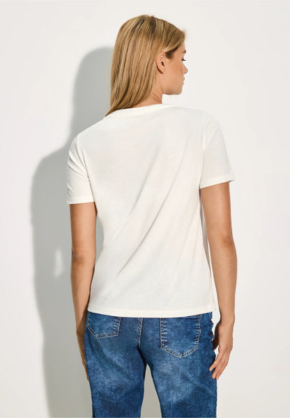 Cecil White Graphic Print T-shirt