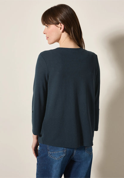 Cecil Navy Blue Open Cardigan