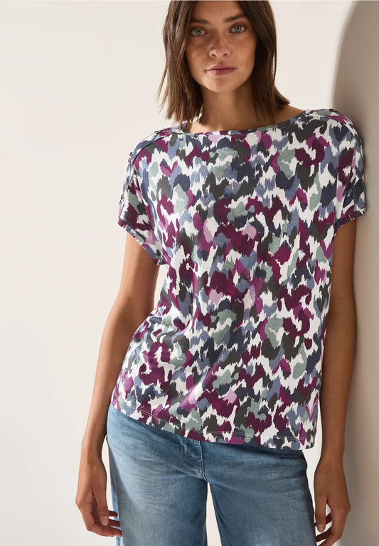 Cecil White Button Shoulder Top