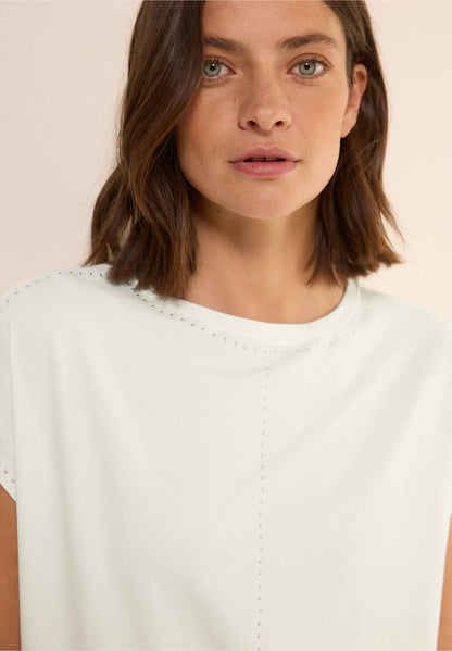 Cecil White Studded T-shirt